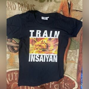 Dragon Ball Z TRAIN INSAIYAN Black T-shirt Size Adult Small Anime Manga